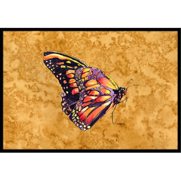 Carolines Treasures Butterfly on Gold Indoor Or Outdoor Doormat - 18 x 27 in. CA66388 - main